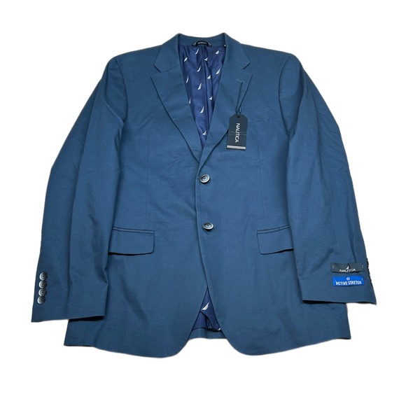 Nautica Suit Jacket Mens 40R 40 Blue Active Stretch Modern Fit Sport Coat‎ NEW